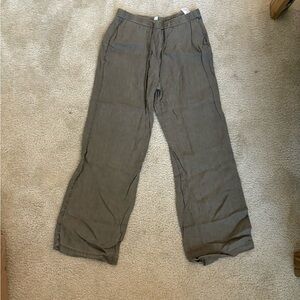 James Perse green army style beach lounge tie drawstring linen pants